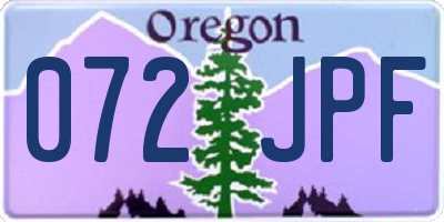OR license plate 072JPF