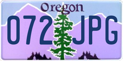 OR license plate 072JPG