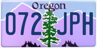 OR license plate 072JPH