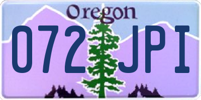 OR license plate 072JPI