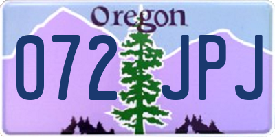 OR license plate 072JPJ
