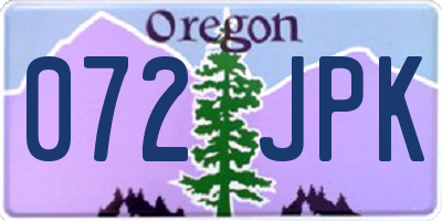 OR license plate 072JPK