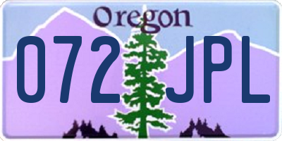 OR license plate 072JPL