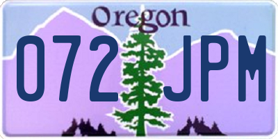 OR license plate 072JPM