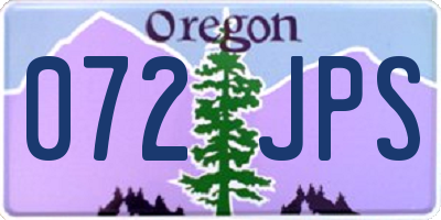 OR license plate 072JPS