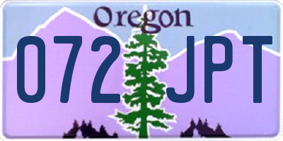 OR license plate 072JPT