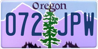 OR license plate 072JPW