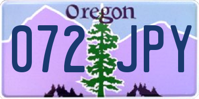 OR license plate 072JPY