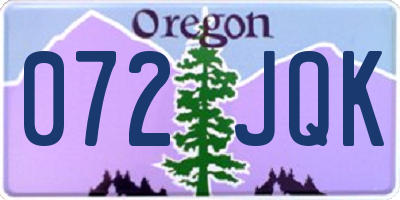 OR license plate 072JQK