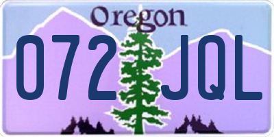 OR license plate 072JQL