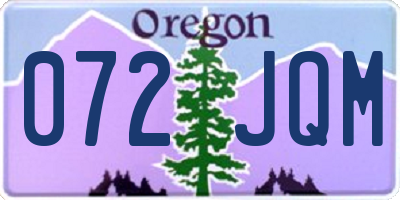 OR license plate 072JQM