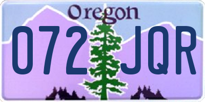 OR license plate 072JQR