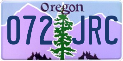 OR license plate 072JRC