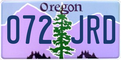 OR license plate 072JRD