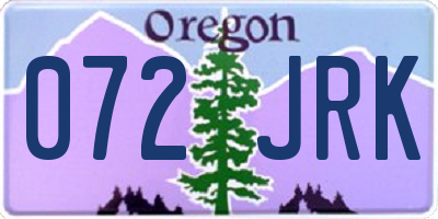 OR license plate 072JRK