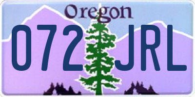 OR license plate 072JRL