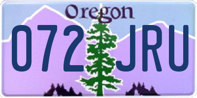 OR license plate 072JRU