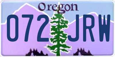 OR license plate 072JRW