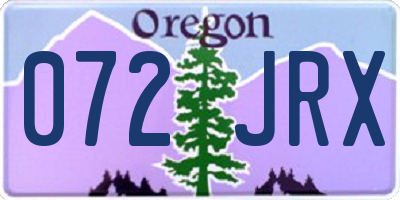 OR license plate 072JRX
