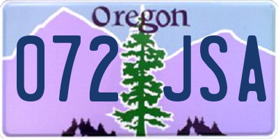 OR license plate 072JSA