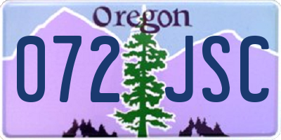 OR license plate 072JSC