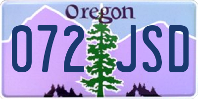 OR license plate 072JSD