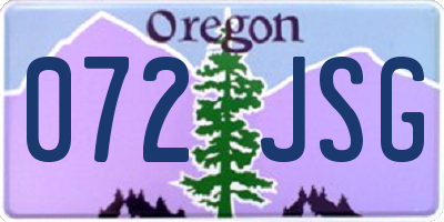 OR license plate 072JSG