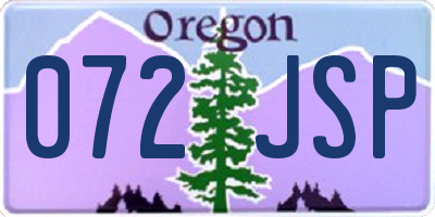 OR license plate 072JSP