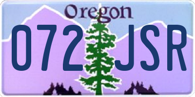 OR license plate 072JSR