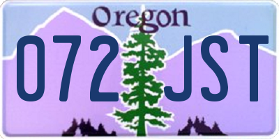 OR license plate 072JST