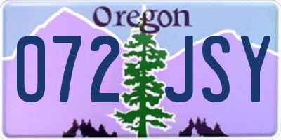 OR license plate 072JSY