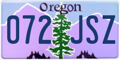 OR license plate 072JSZ