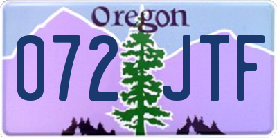 OR license plate 072JTF