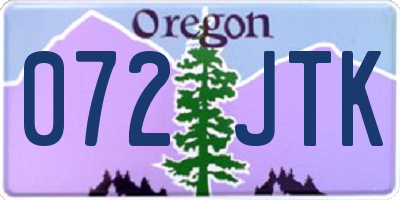 OR license plate 072JTK
