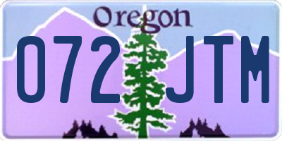 OR license plate 072JTM