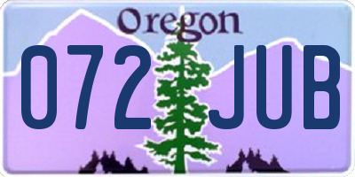 OR license plate 072JUB