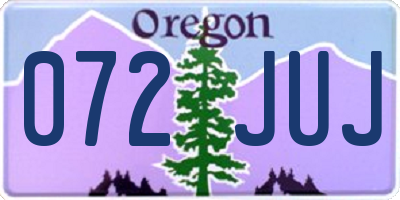 OR license plate 072JUJ