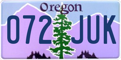 OR license plate 072JUK