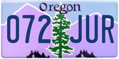 OR license plate 072JUR