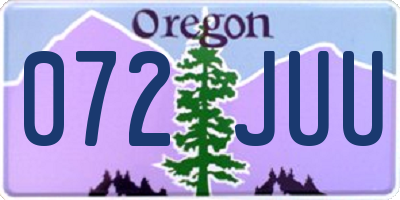 OR license plate 072JUU