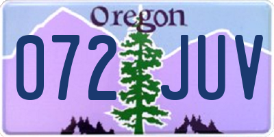 OR license plate 072JUV