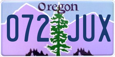 OR license plate 072JUX