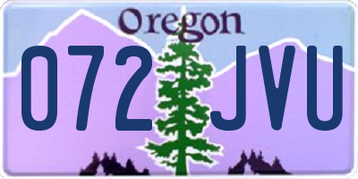 OR license plate 072JVU