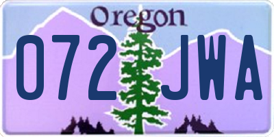 OR license plate 072JWA
