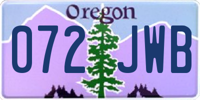 OR license plate 072JWB