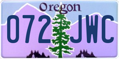 OR license plate 072JWC