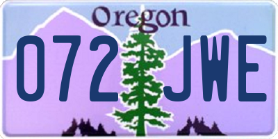 OR license plate 072JWE