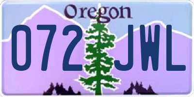 OR license plate 072JWL