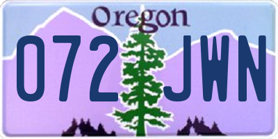 OR license plate 072JWN