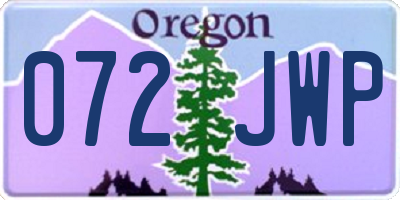 OR license plate 072JWP